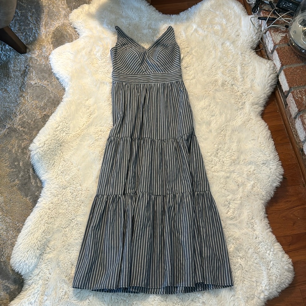 Love Bonito Pixie Padded Tiered Maxi Dress Navy Blue S